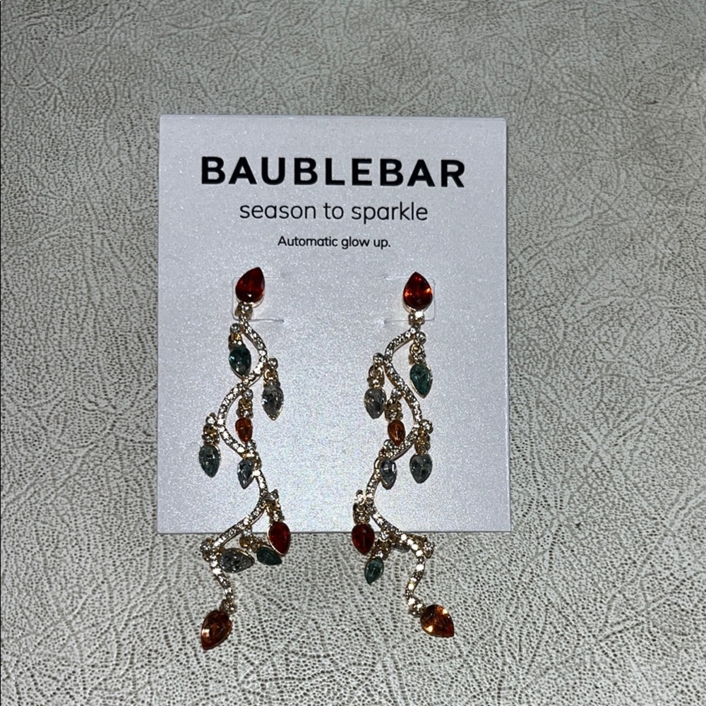 BaubleBar Gold and Red Dangle Earrings